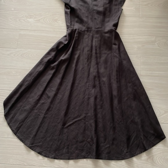 SALE! Vivienne Hu Brown V-Neck Blouse w/ Maxi Drape - Picture 10 of 12